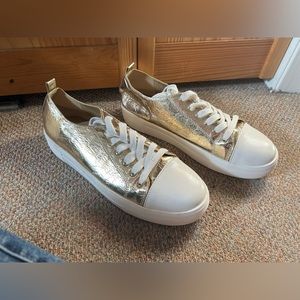 Unique vintage - gold foil sneakers